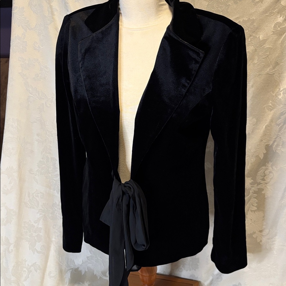 Black Velvet Jacket with front tie NWT